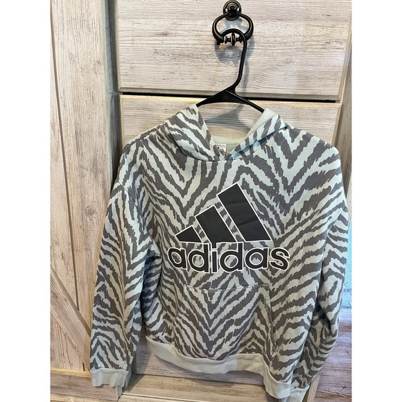 adidas Other - Adidas Hoodie Girls XL 16 Allover Print Sweatshirt Purple Zebra Stripes